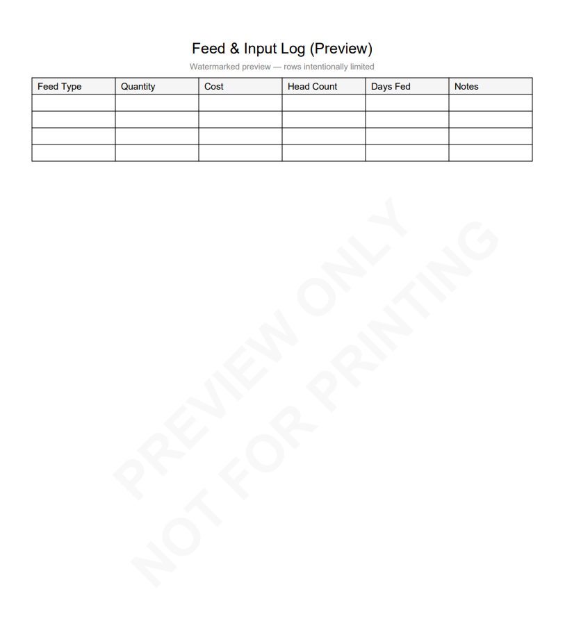The Ranch Record Book: Cow-Calf Cash Flow & Records Printable PDF